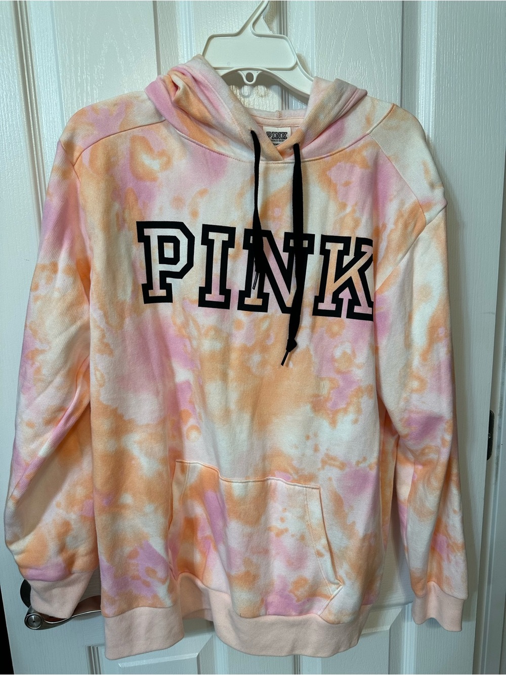 PINK Victoria's Secret Pastel Tie-Dye Hoodie - Pink & Peach
